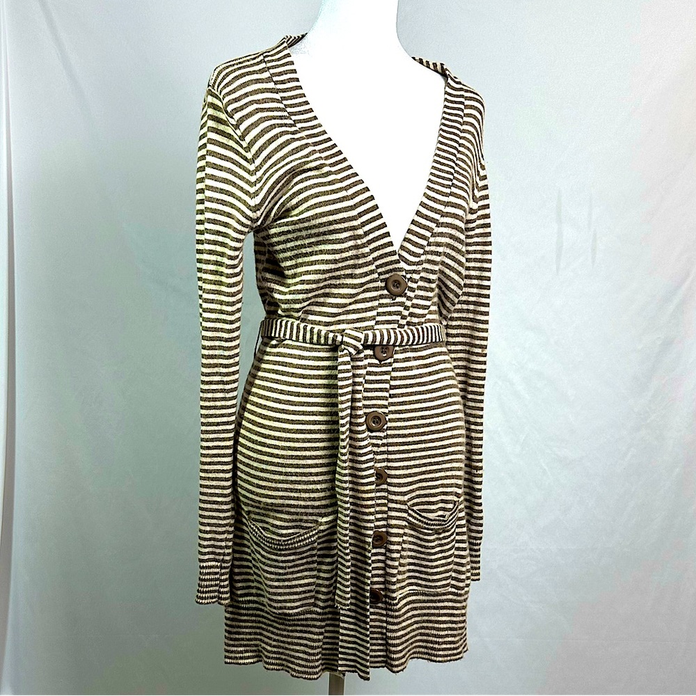 Boutique brand Tan & White Striped Sweater Jacket